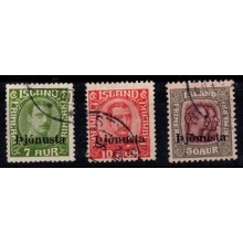 Island - Tjenestemærker - Overtryk "Pjónusta" - Sæt.